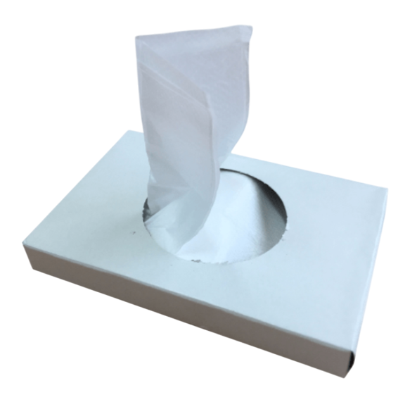 [JOAM32000] Distributeur de sachets pour serviette periodique ABS blanc