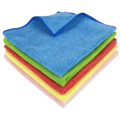 [TM184/B] Lavette microfibre multi-usages CLASSIC 220 g/m² - 38x38cm - en lot x5 (Bleu)